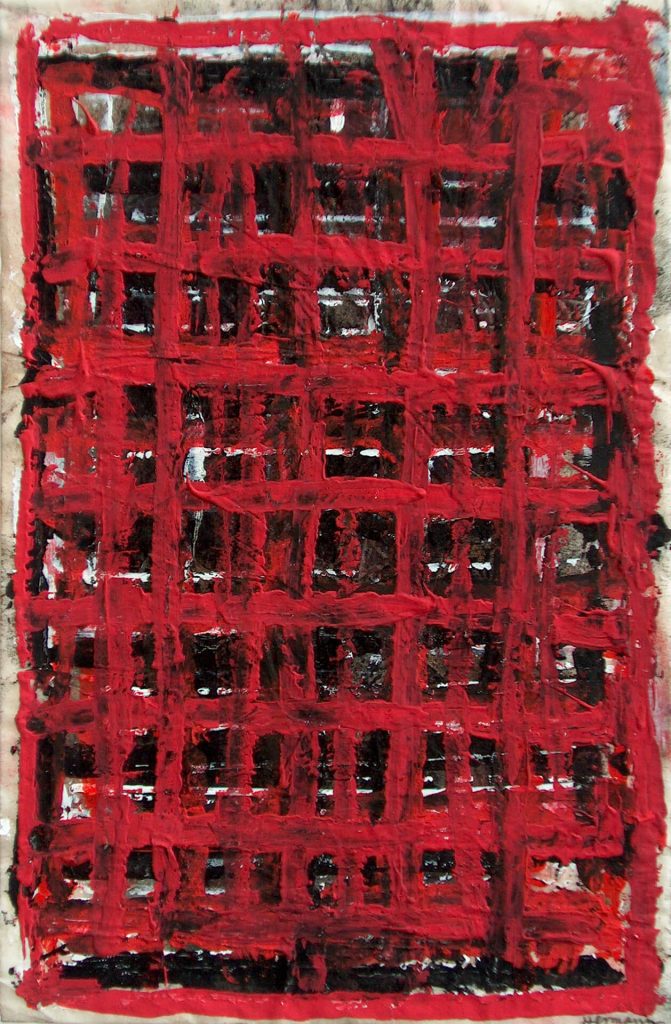 Vörös rács 2000, 21x15 akril papír